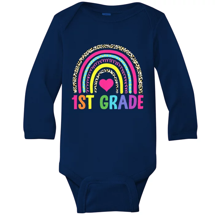 1st Grade Rainbow First Grade Team Teacher Baby Long Sleeve Bodysuit