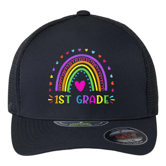 1st Grade Rainbow Teacher Team 1st Grade Squad Flexfit Unipanel Trucker Cap