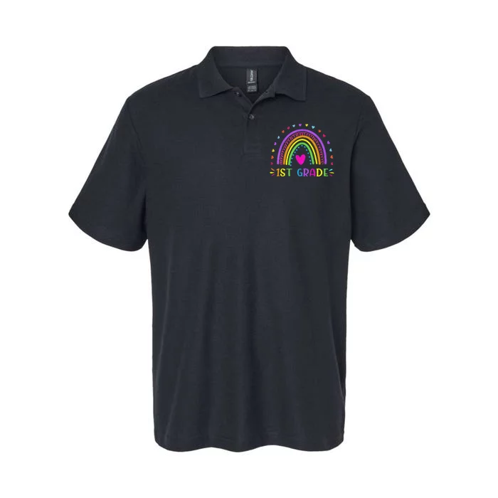 1st Grade Rainbow Teacher Team 1st Grade Squad Softstyle Adult Sport Polo