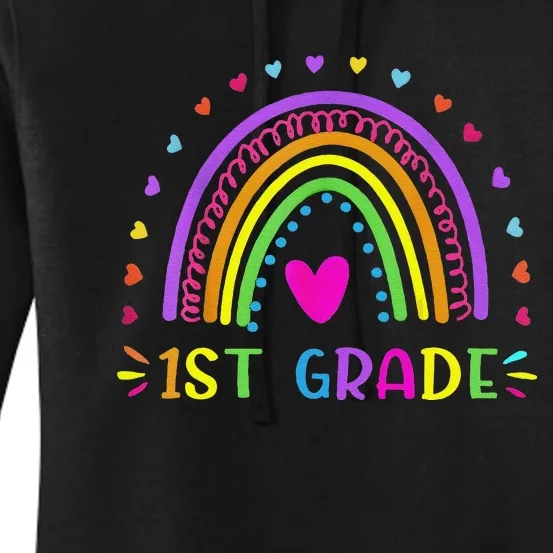 1st Grade Rainbow Teacher Team 1st Grade Squad Women's Pullover Hoodie