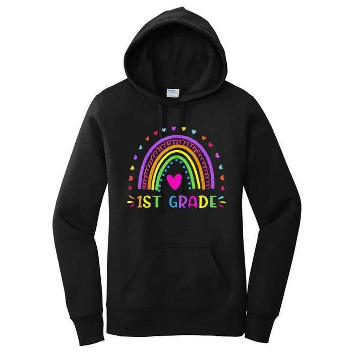 1st Grade Rainbow Teacher Team 1st Grade Squad Women's Pullover Hoodie