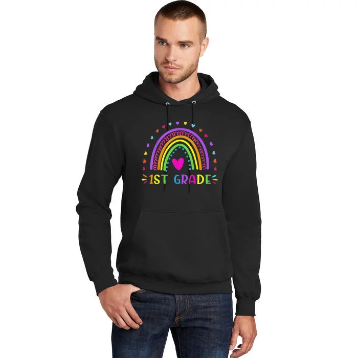 1st Grade Rainbow Teacher Team 1st Grade Squad Tall Hoodie