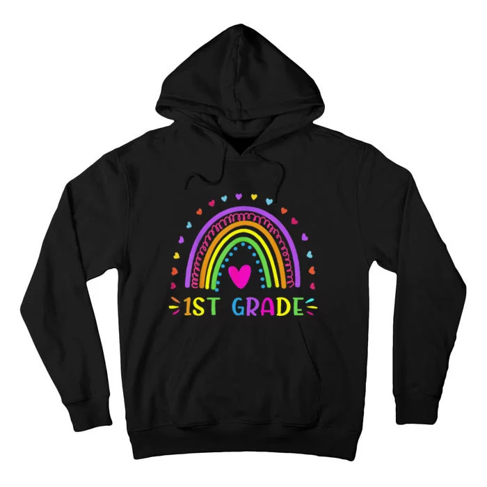 1st Grade Rainbow Teacher Team 1st Grade Squad Tall Hoodie