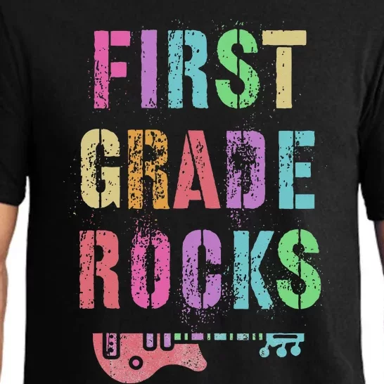 1st GRADE ROCKS Teacher Team Rockstars FIRST Grader Rockstar Pajama Set