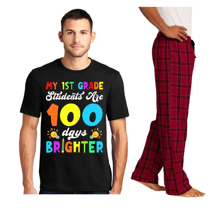 1st Grade Students Are 100 Days Brighter 100th Day Of School Meaningful Gift Pajama Set