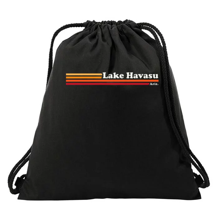 1980s Graphic Style Lake Havasu Arizona Drawstring Bag