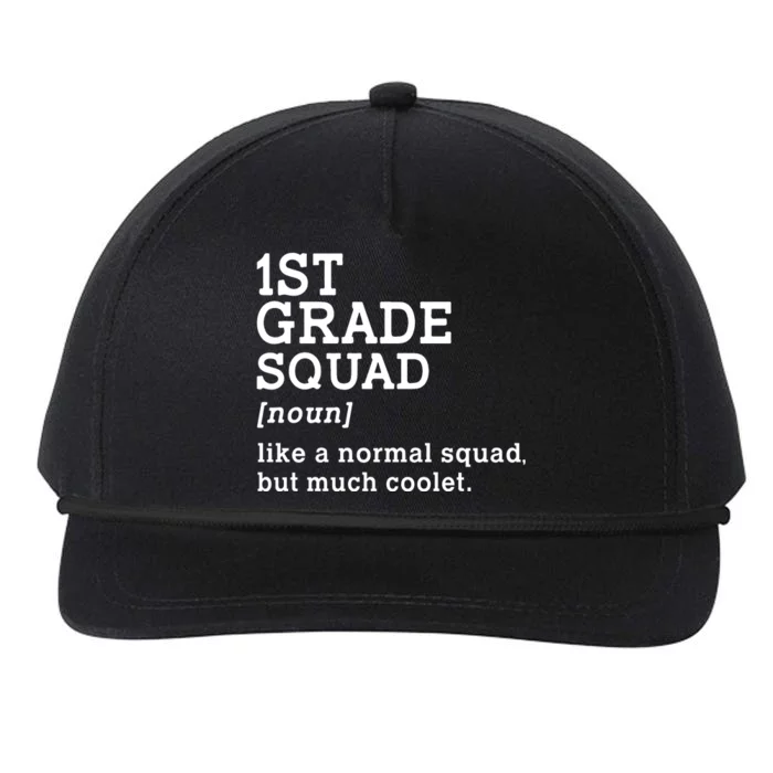 1st Grade Squad Back To School Teacher First Grade Team Gift Snapback Five-Panel Rope Hat