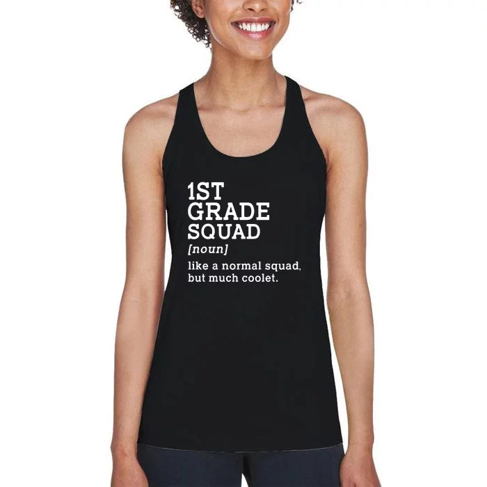 1st Grade Squad Back To School Teacher First Grade Team Gift Women's Racerback Tank