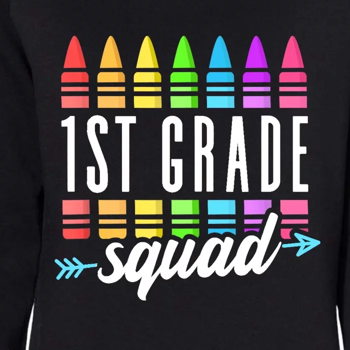 1st Grade Squad Team Crew Back School Graduation Teacher Womens California Wash Sweatshirt