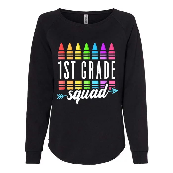 1st Grade Squad Team Crew Back School Graduation Teacher Womens California Wash Sweatshirt