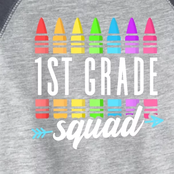 1st Grade Squad Team Crew Back School Graduation Teacher Toddler Fine Jersey T-Shirt