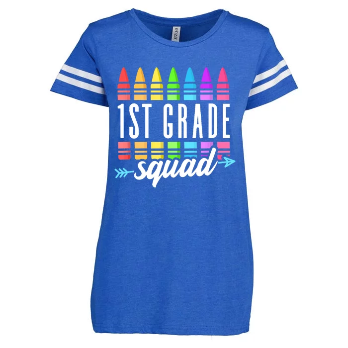 1st Grade Squad Team Crew Back School Graduation Teacher Enza Ladies Jersey Football T-Shirt