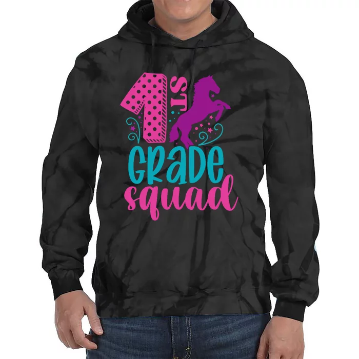 1st Grade Squad Back To School Teacher First Grade Gift Tie Dye Hoodie