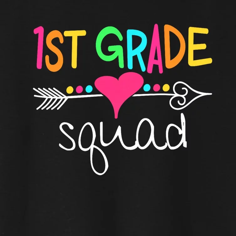 1st Grade Squad First Teacher Student Team Back To School Women's Crop Top Tee