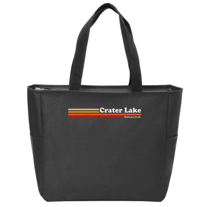 1980s Graphic Style Crater Lake National Park Zip Tote Bag