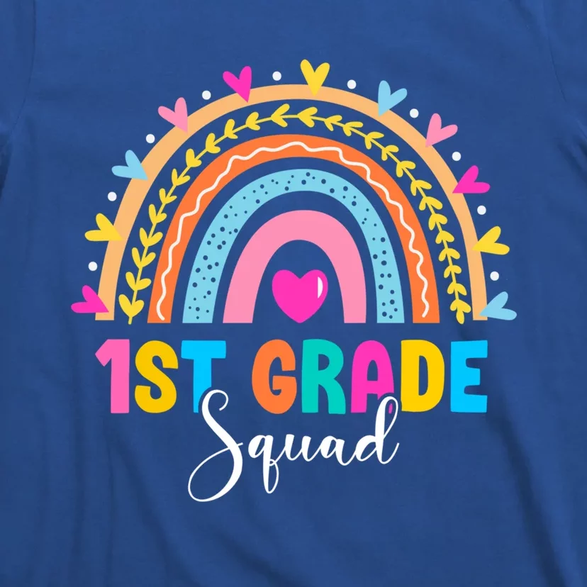 1St Grade Squad Back To School Rainbow Teachers First Grade Cool Gift T-Shirt