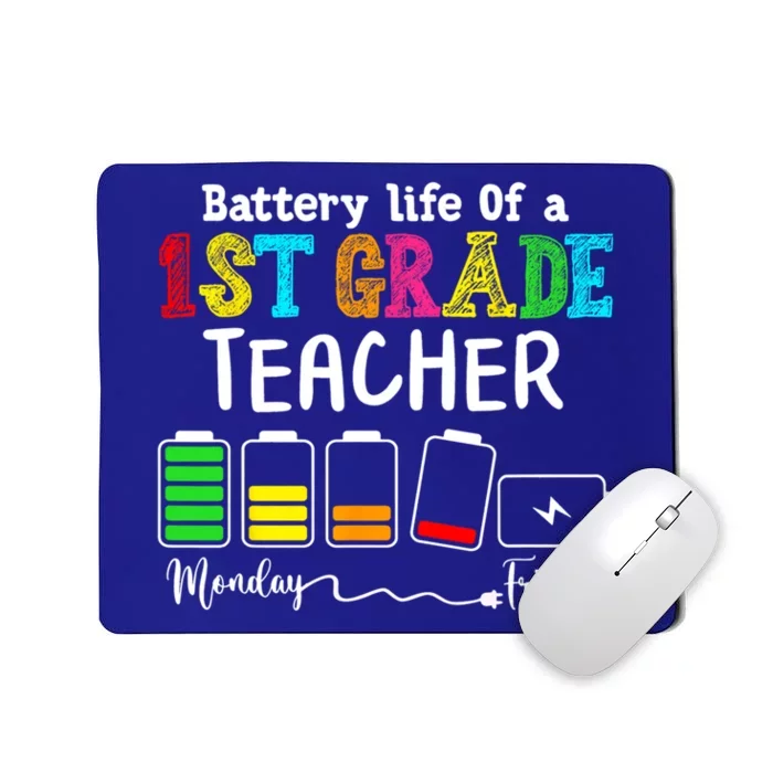 1st Grade Students Teacher Battery Life 1st Grade Instructor Gift Mousepad