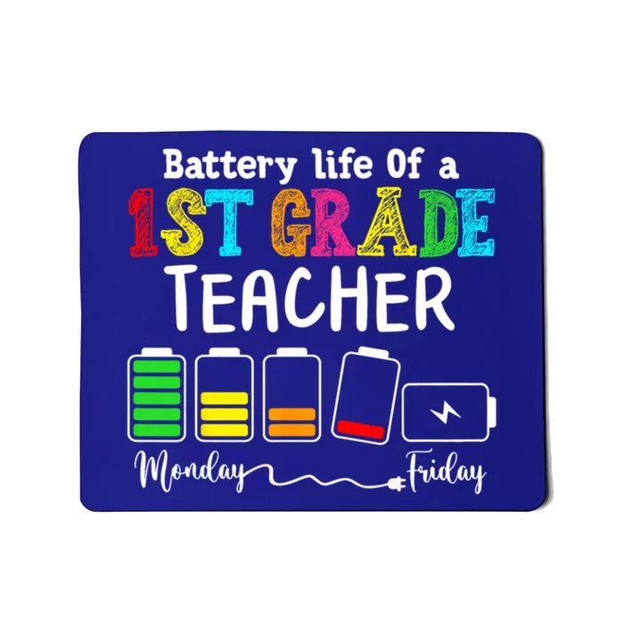 1st Grade Students Teacher Battery Life 1st Grade Instructor Gift Mousepad