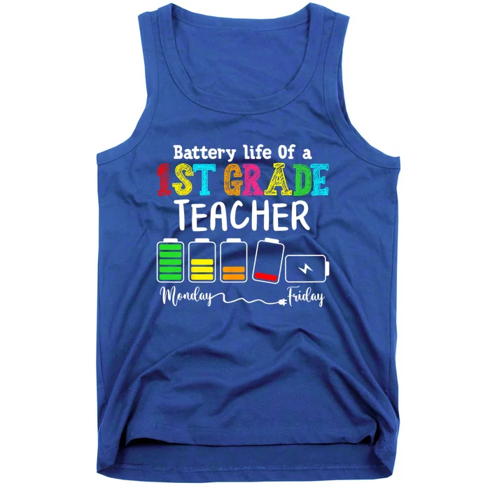 1st Grade Students Teacher Battery Life 1st Grade Instructor Gift Tank Top