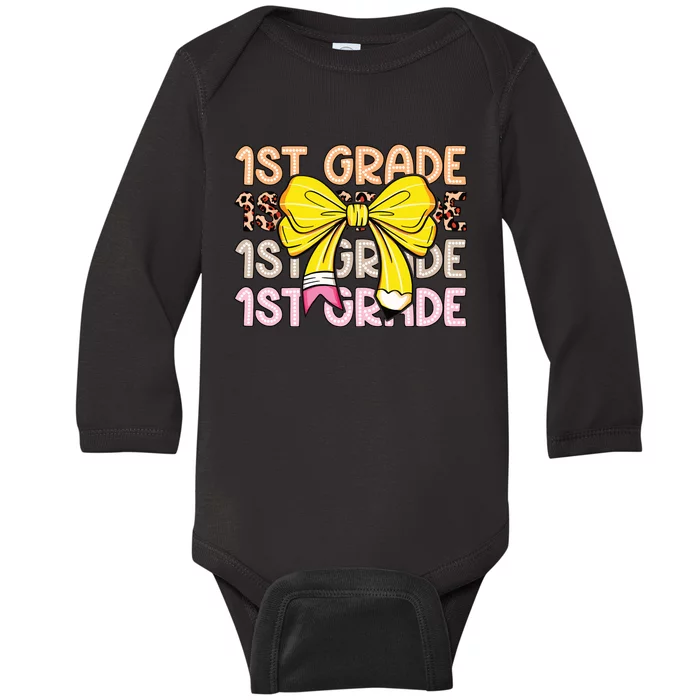 1st Grade Squad First Grade Team 1st Day Of School Baby Long Sleeve Bodysuit