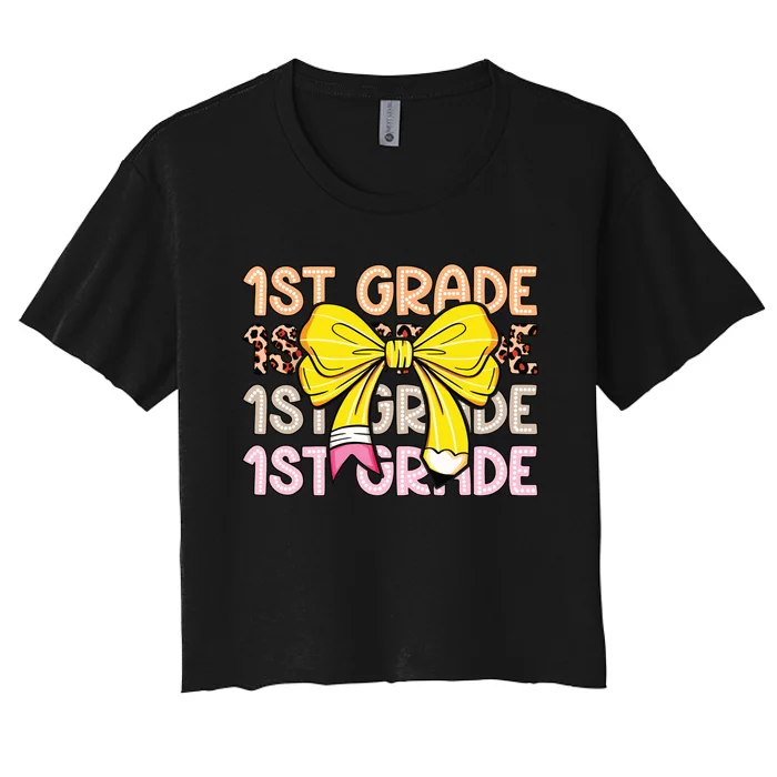 1st Grade Squad First Grade Team 1st Day Of School Women's Crop Top Tee