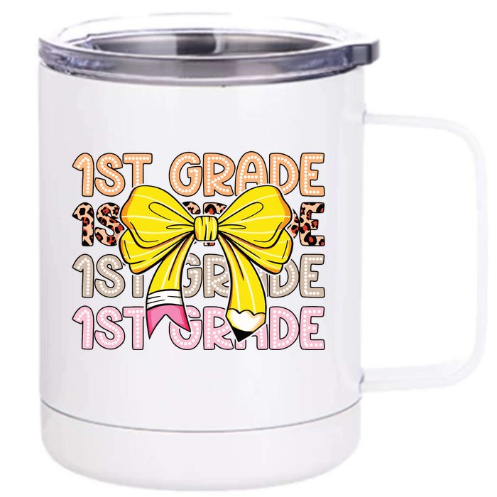 1st Grade Squad First Grade Team 1st Day Of School Front & Back 12oz Stainless Steel Tumbler Cup