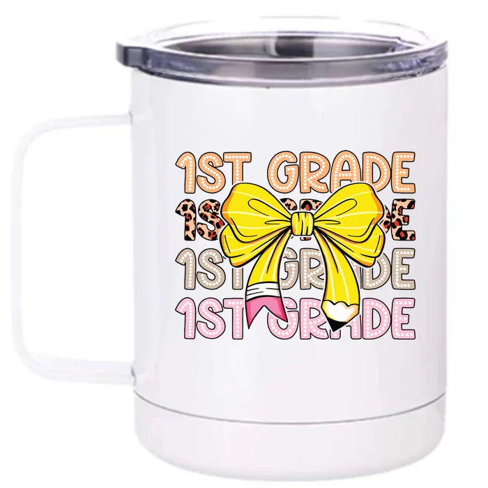 1st Grade Squad First Grade Team 1st Day Of School Front & Back 12oz Stainless Steel Tumbler Cup