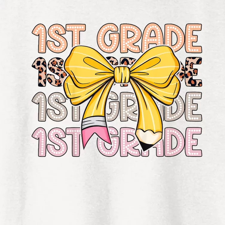 1st Grade Squad First Grade Team 1st Day Of School Women's Crop Top Tee