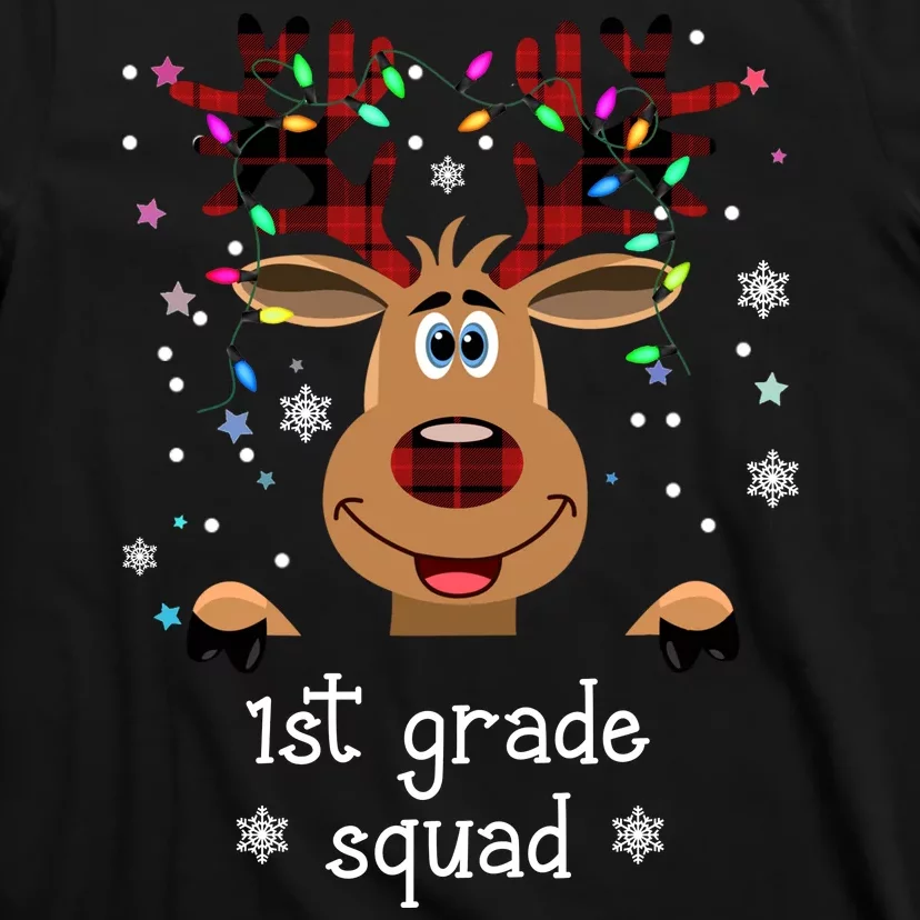 1st Grade Squad Reindeer Christmas T-Shirt