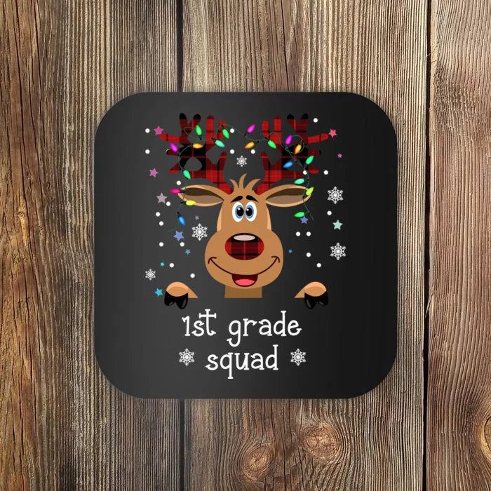 1st Grade Squad Reindeer Christmas Coaster