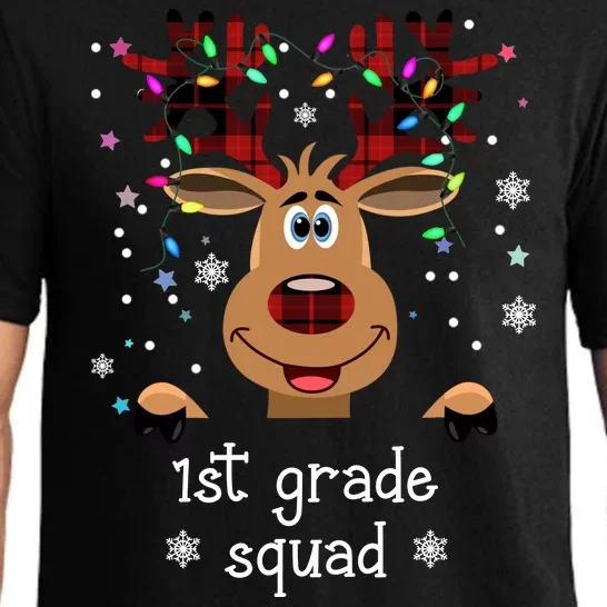 1st Grade Squad Reindeer Christmas Pajama Set