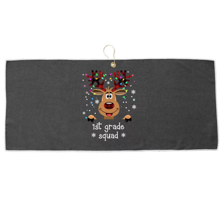 1st Grade Squad Reindeer Christmas Large Microfiber Waffle Golf Towel