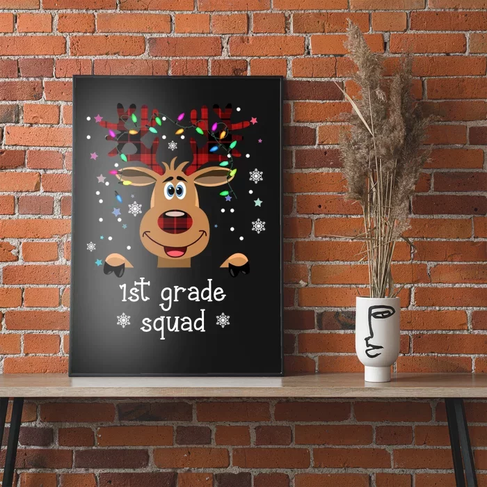 1st Grade Squad Reindeer Christmas Poster