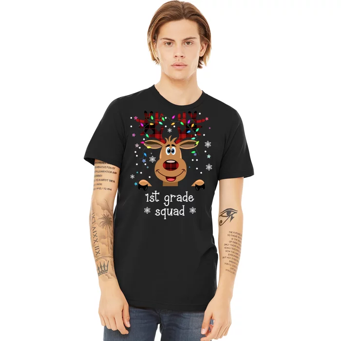 1st Grade Squad Reindeer Christmas Premium T-Shirt