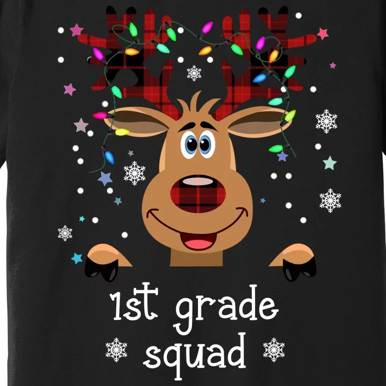 1st Grade Squad Reindeer Christmas Premium T-Shirt