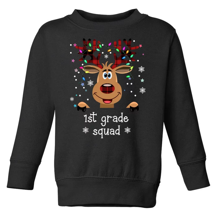 1st Grade Squad Reindeer Christmas Toddler Sweatshirt