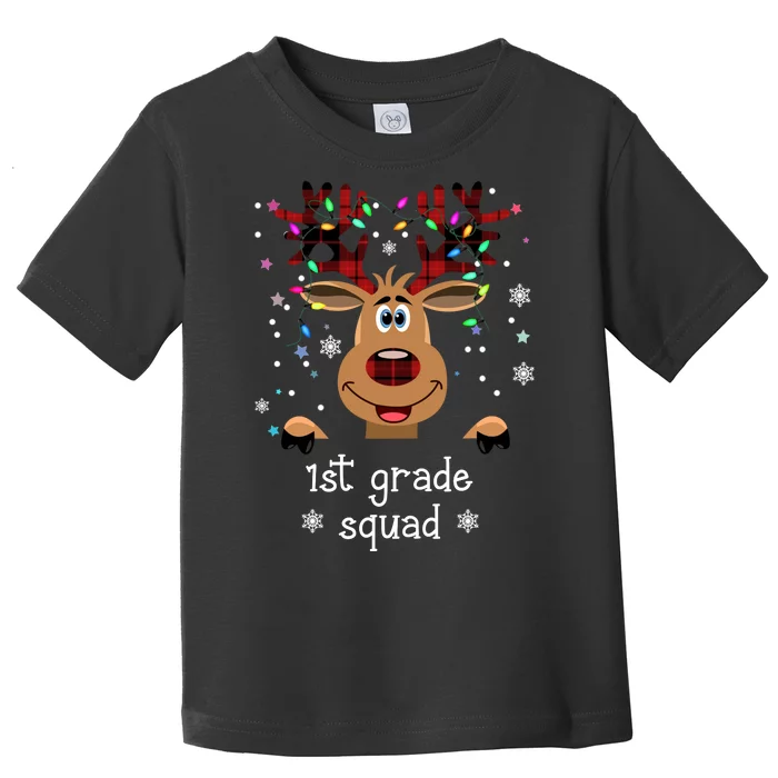 1st Grade Squad Reindeer Christmas Toddler T-Shirt