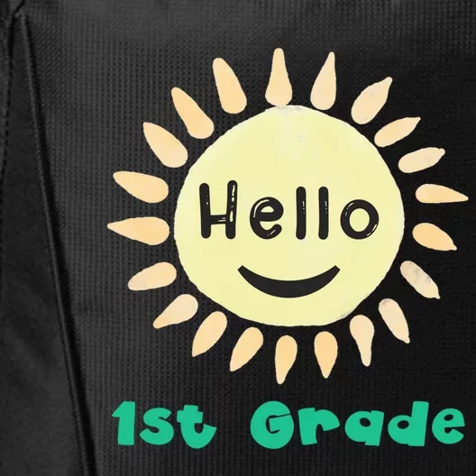 1St Grade Teacher Hello First Grade Team Cool Gift City Backpack