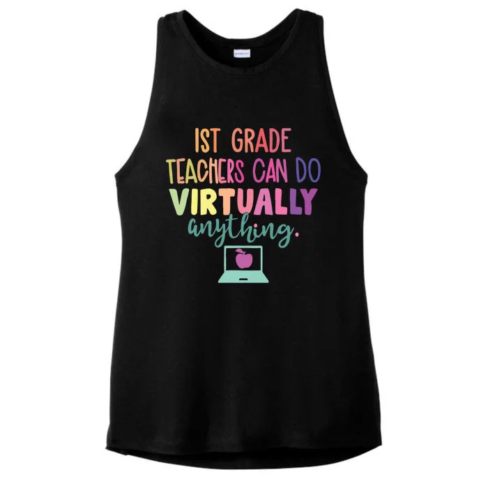 1St Grade Teacher Can Do Virtually Anything Online Gift Ladies Tri-Blend Wicking Tank