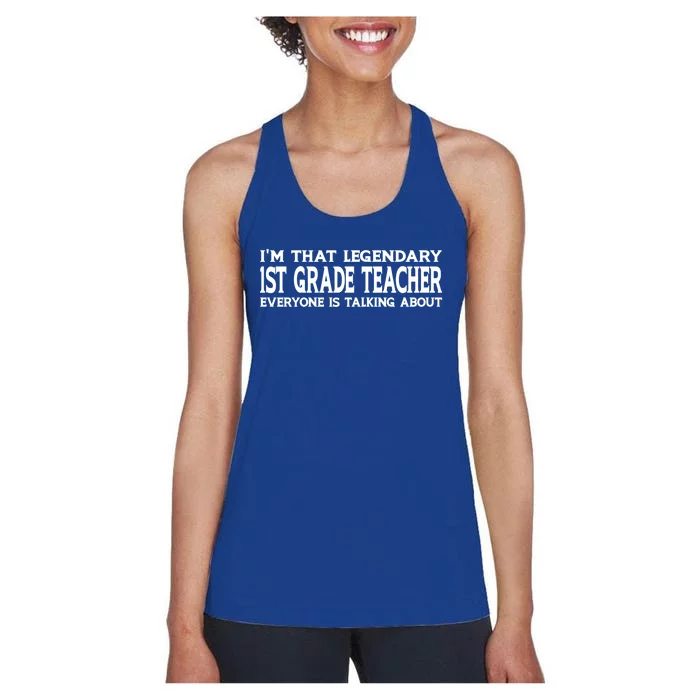 1St Grade Teacher Job Title Employee Funny 1St Grade Teacher Gift Women's Racerback Tank