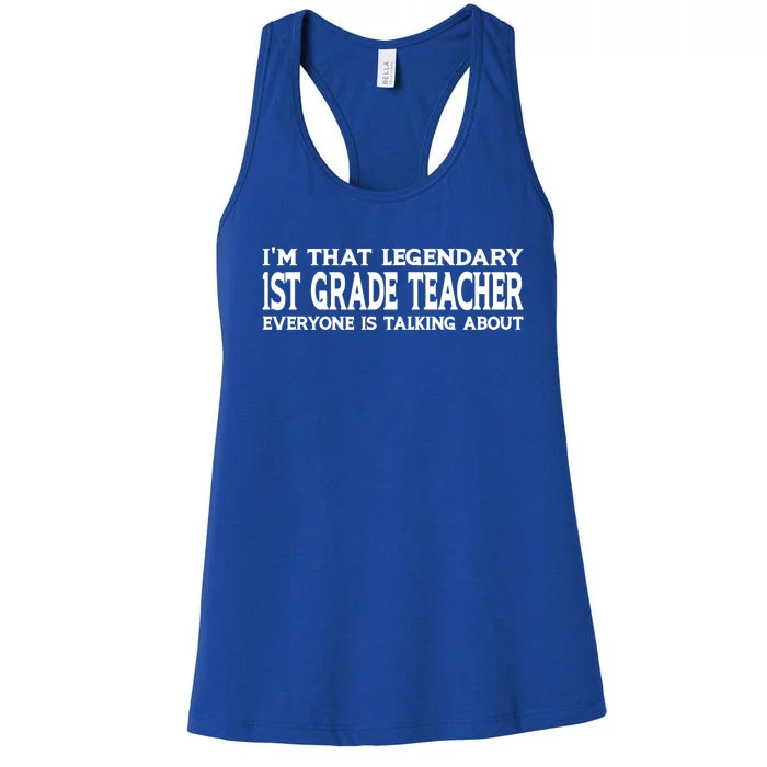 1St Grade Teacher Job Title Employee Funny 1St Grade Teacher Gift Women's Racerback Tank