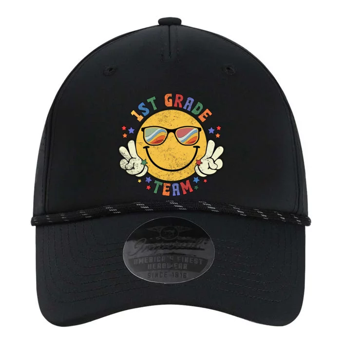 1St Grade Team Happy Face Smile Gift Back To School Gift Performance The Dyno Cap