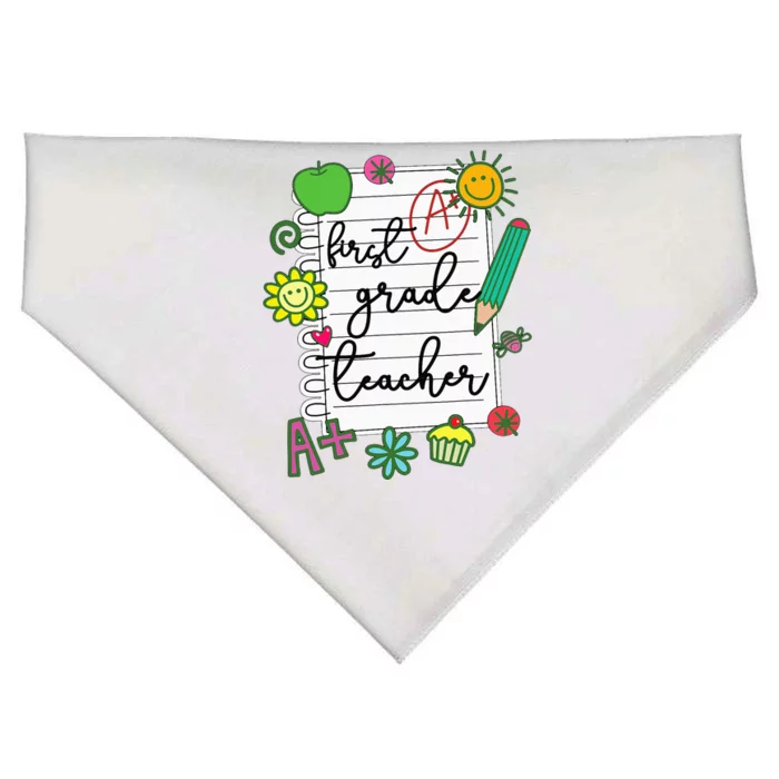 1st Grade Teacher Best First Grade Teacher USA-Made Doggie Bandana