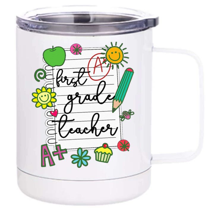 1st Grade Teacher Best First Grade Teacher Front & Back 12oz Stainless Steel Tumbler Cup