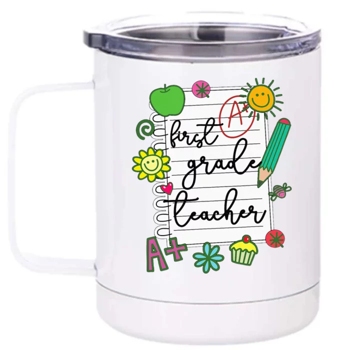 1st Grade Teacher Best First Grade Teacher Front & Back 12oz Stainless Steel Tumbler Cup