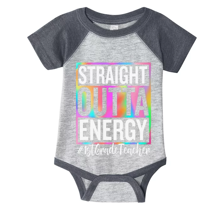 1st Grade Teacher Straight Outta Energy Teacher Life Gifts Infant Baby Jersey Bodysuit