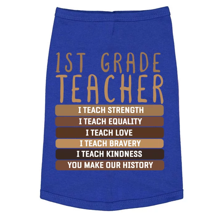 1St Grade Teacher And First Grade Eletary School Educator Gift Doggie Tank