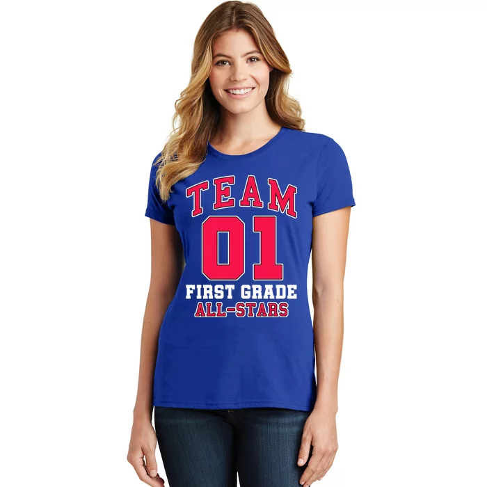 1St Grade Team 01 AllStars First Grade Teacher Student Gift Women's T-Shirt