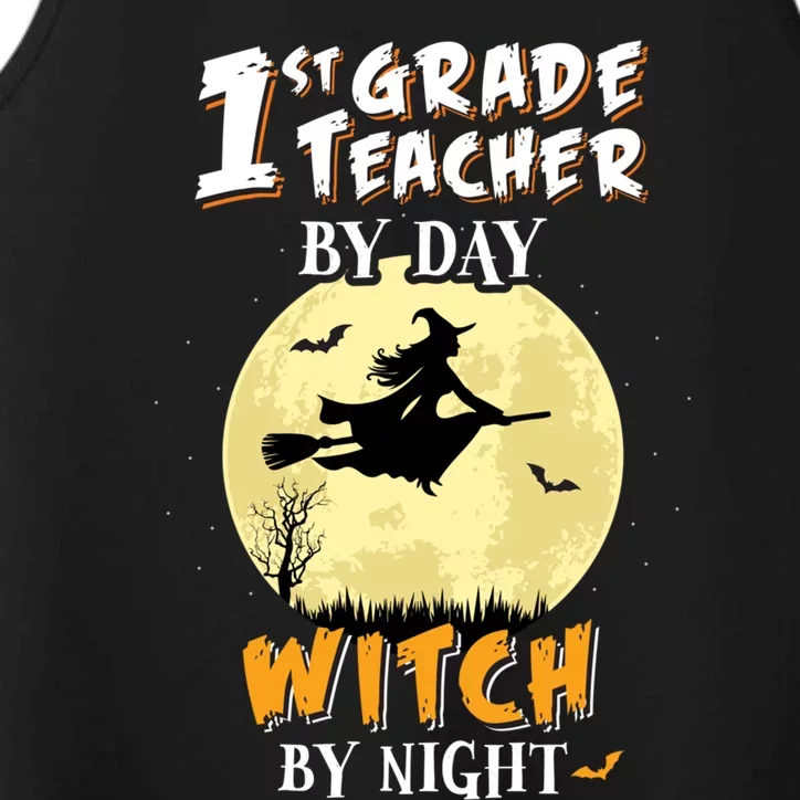 1St Grade Teacher By Day Witch By Night Gift School Performance Tank