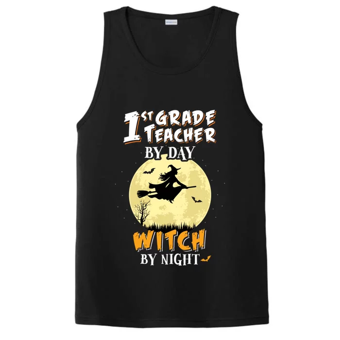 1St Grade Teacher By Day Witch By Night Gift School Performance Tank